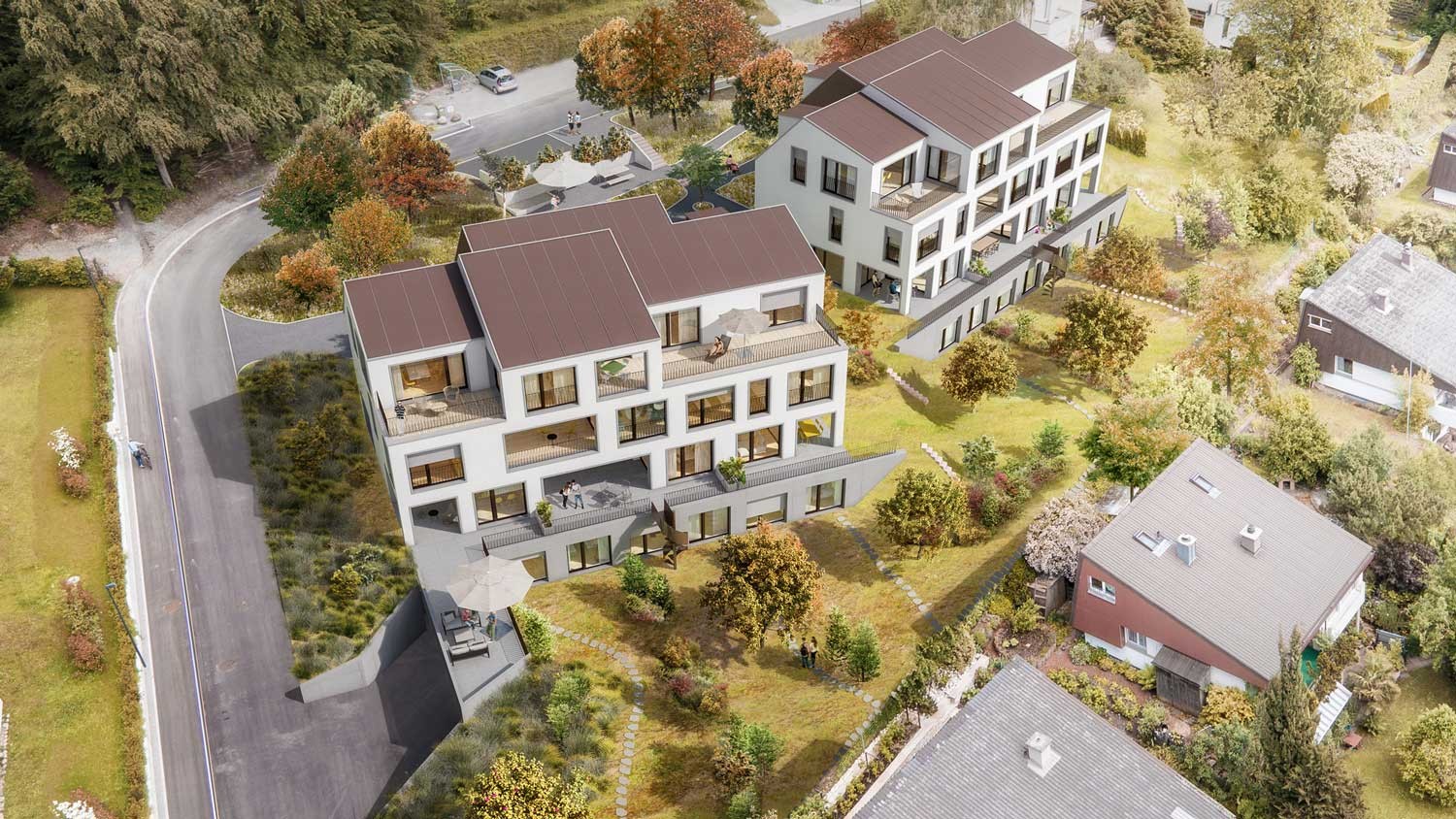 Hegetsberg Uster - Wohnen wie im Einfamilienhaus:  - 10 exklusive Eigentumswohnungen an unverbaubarer Toplage